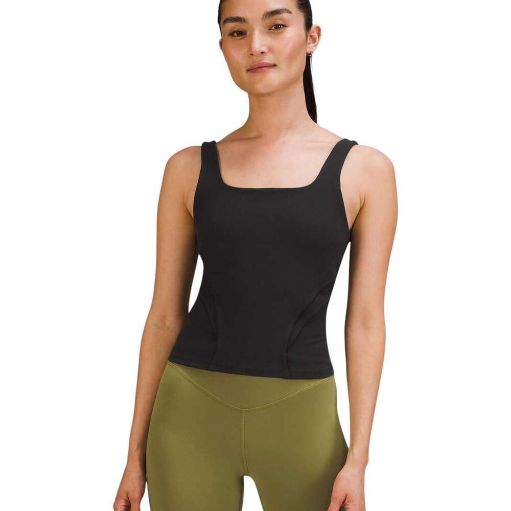 Black Square-Neck Tank Top - Women